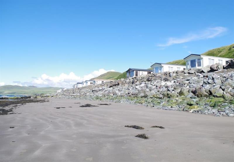 The beach at Bennane Shore Holiday Park in Lendalfoot, South West Scotland