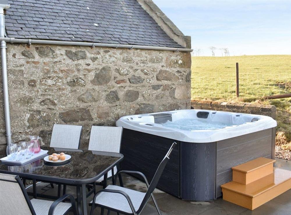 Hot tub at Benwells Holiday Cottage in Maud, near Mintlaw, Aberdeenshire