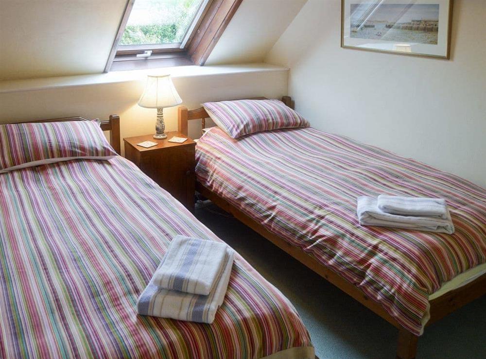 Twin bedroom at Bergerac Cottage in Lyme Regis, Dorset., Great Britain