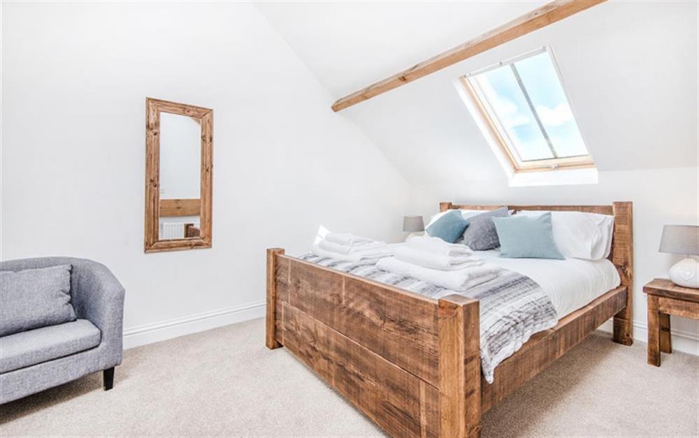 The double bedroom with Kingsize bed at Berry's Barn in Colyton