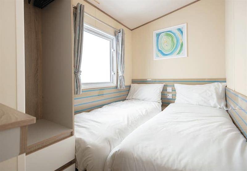 Twin bedroom in one of the caravan holiday homes at Berwick Holiday Park in Berwick–Upon–Tweed, Northumberland