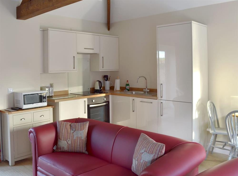 Well presented open plan living space at Carpenters Cottage, 