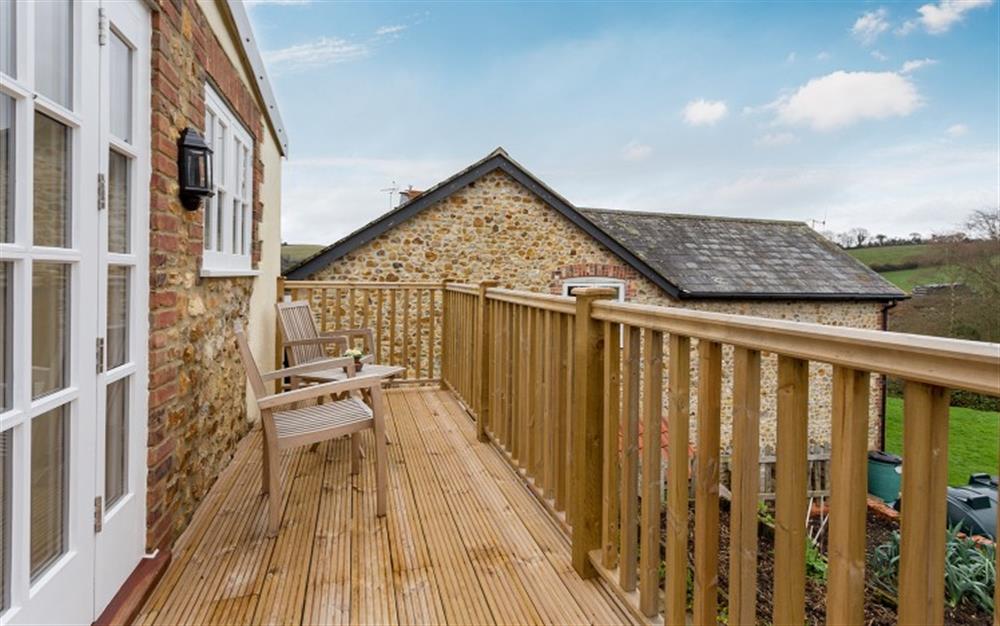 Access to elevated deck at Betsy's Byre in Bridport
