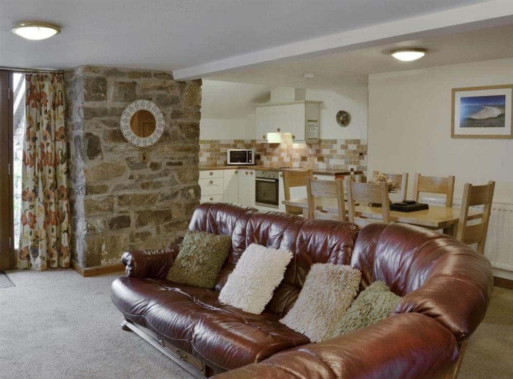 Convenient open-plan living space at Beudy Hen in Llanfair, near Harlech, Gwynedd
