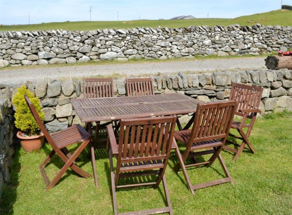 Sitting-out-area at Beudy Hen in Llanfair, near Harlech, Gwynedd