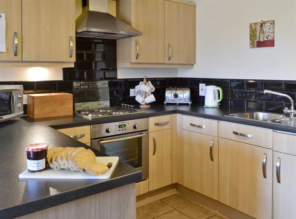 Stylish modern kitchen at Bevan Cottage in Muston, Filey, North Yorkshire
