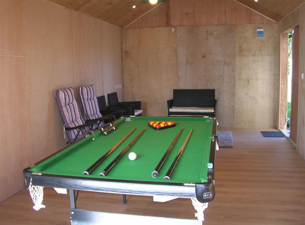 Games room at Bevan House in Hundred House, near Builth Wells, Powys