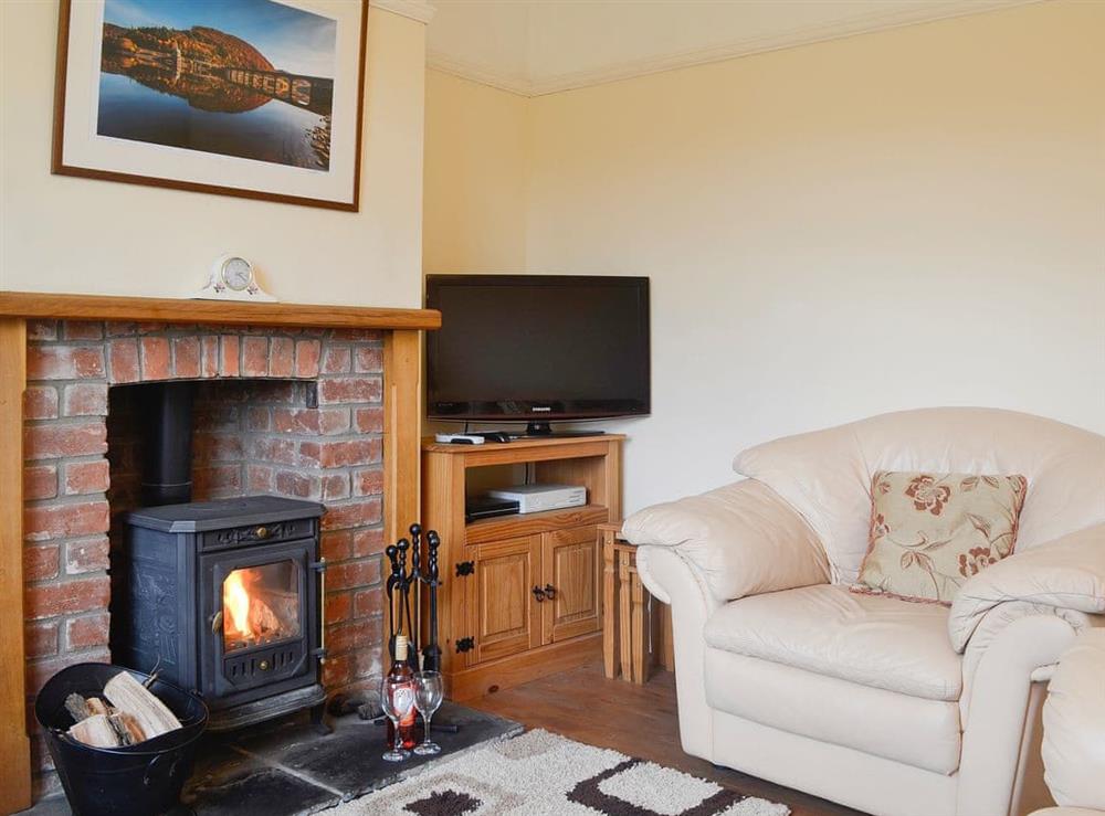 Warm and welcoming living room at Bevan House in Hundred House, near Builth Wells, Powys