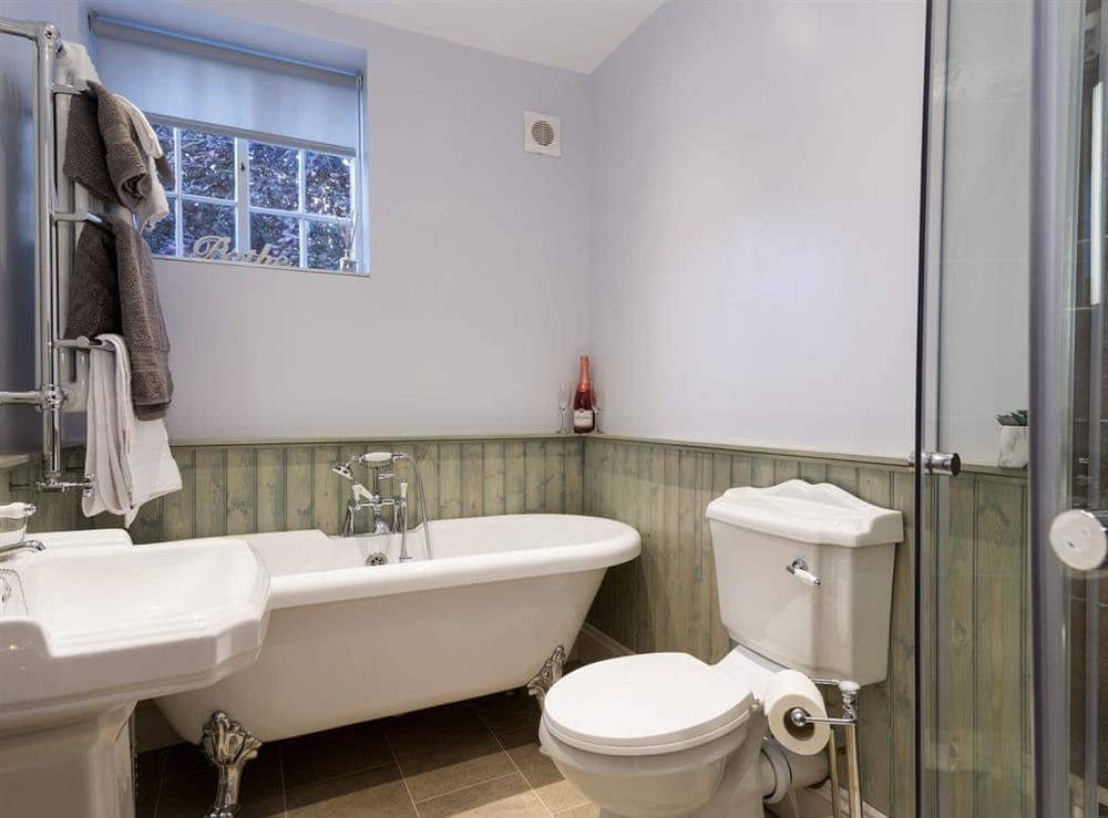 Bathroom with free standing bath at Beverley Minster House in Beverley, North Humberside