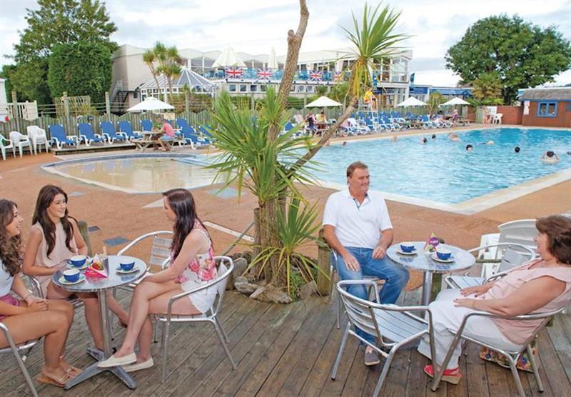 Outdoor heated swimming pool at Beverley Park in Paignton, Devon