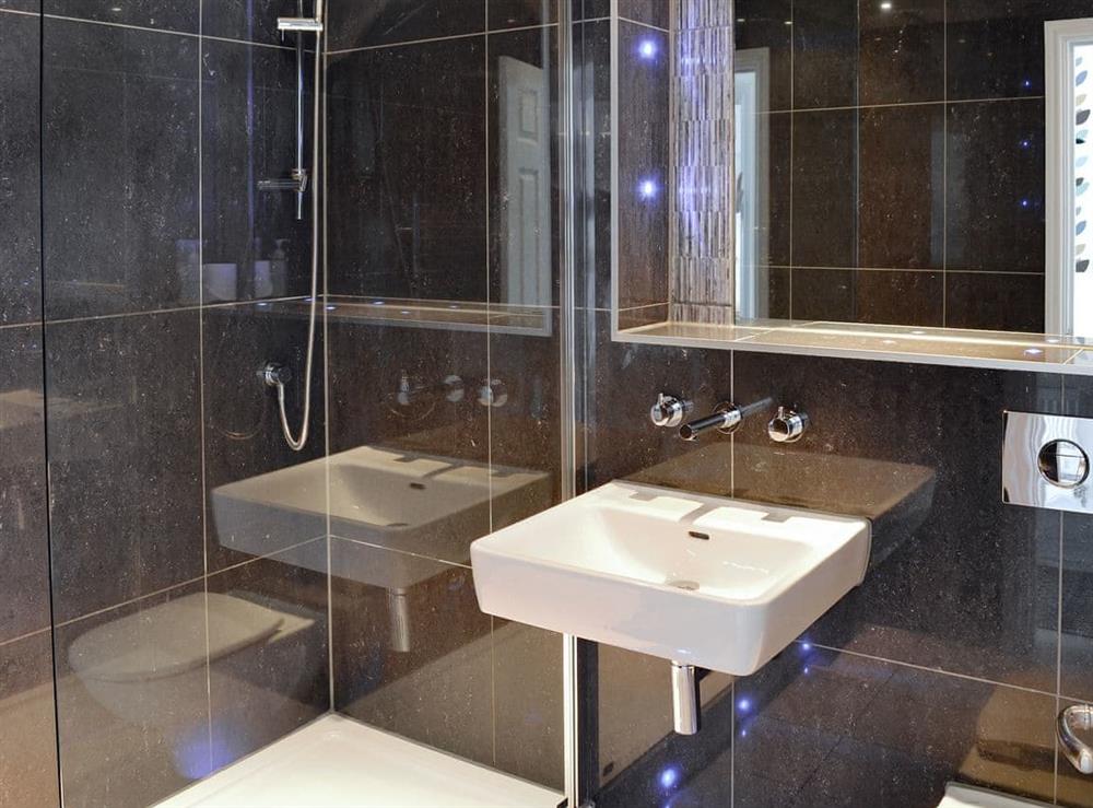 Modern shower room at Bay Blue, 