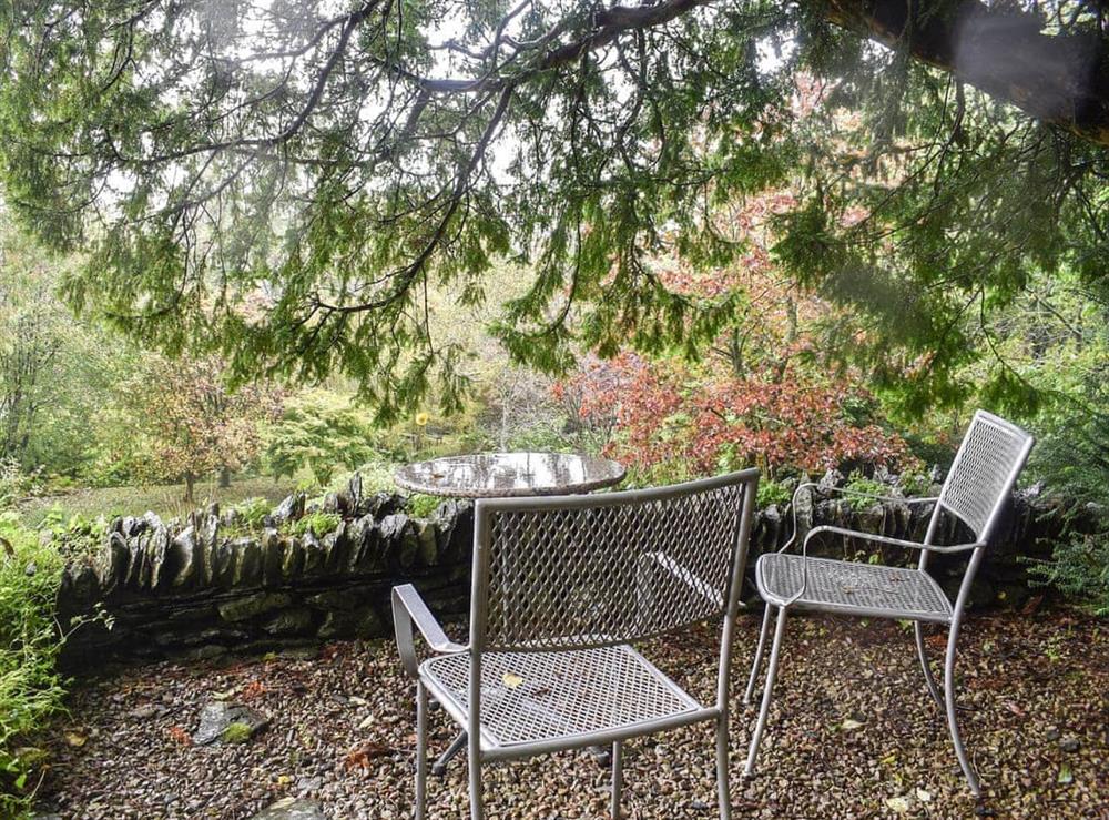 Sitting-out-area at Bigland Brow Cottage in Ulverston, Cumbria