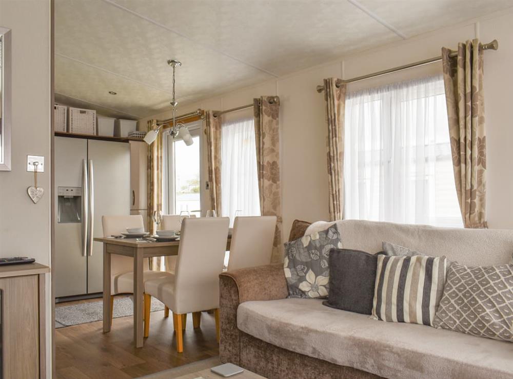 Open plan living space at Birch Lodge in Clacton-on-Sea, Essex