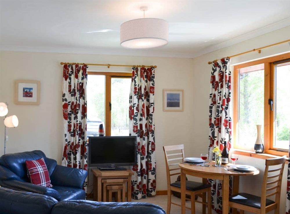 Lounge with TV at Birch Lodge in Torcastle, near Fort William, Inverness-Shire