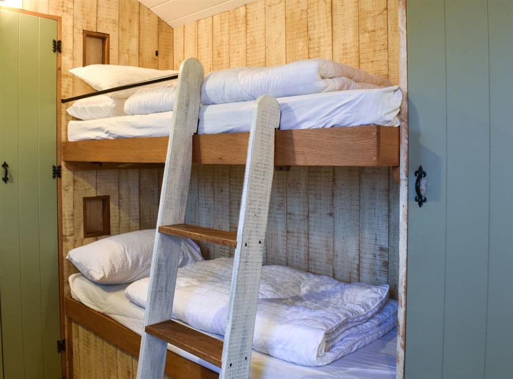 Bunk bedroom at Birchwood House Farm Shepherds Hut in Romsey, Hampshire