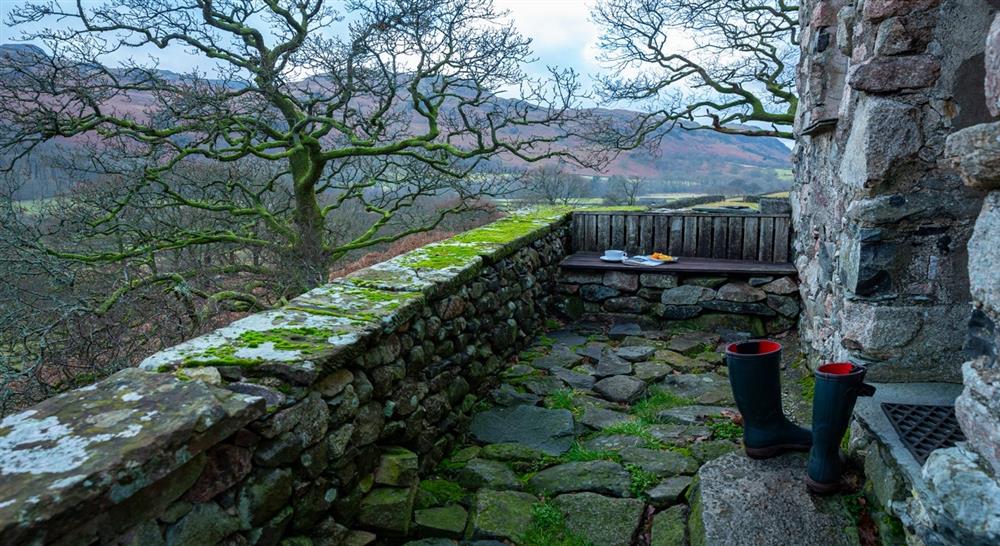 The outdoor sitting area at Bird How in Holmrook, Cumbria