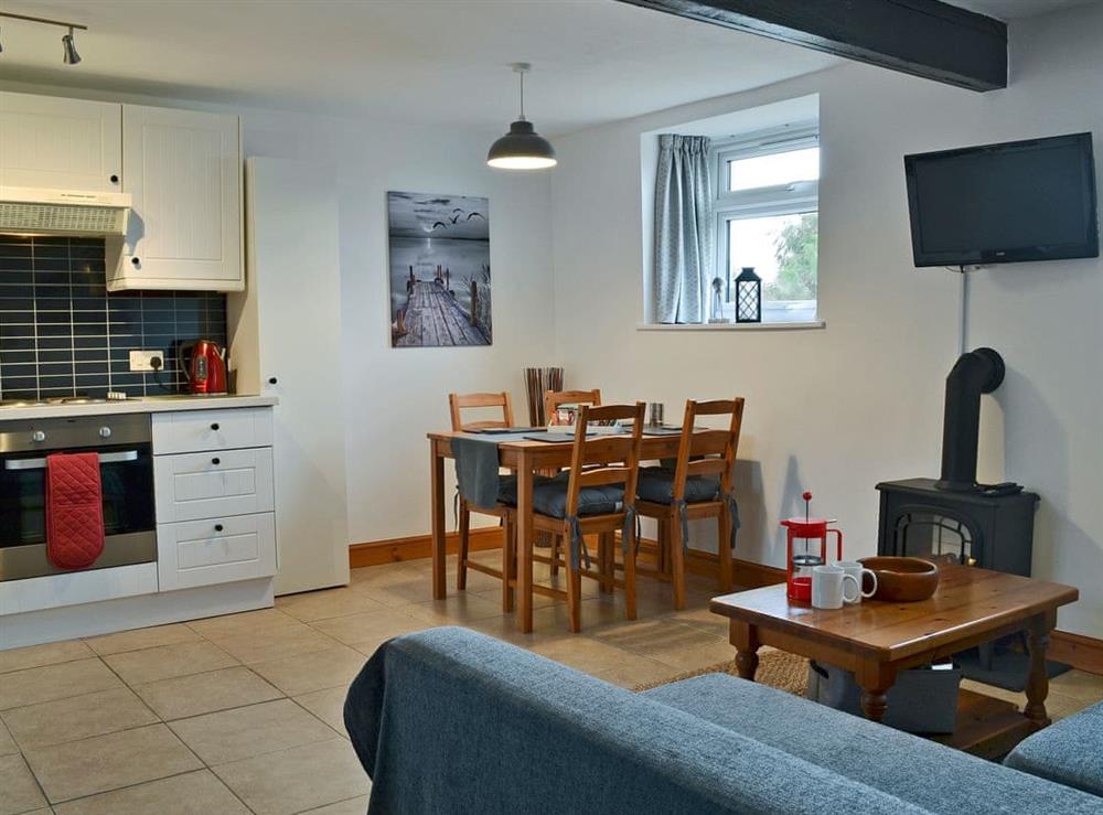 Spacious open plan living space at Birdsong Cottage in Near Woolsery, Devon