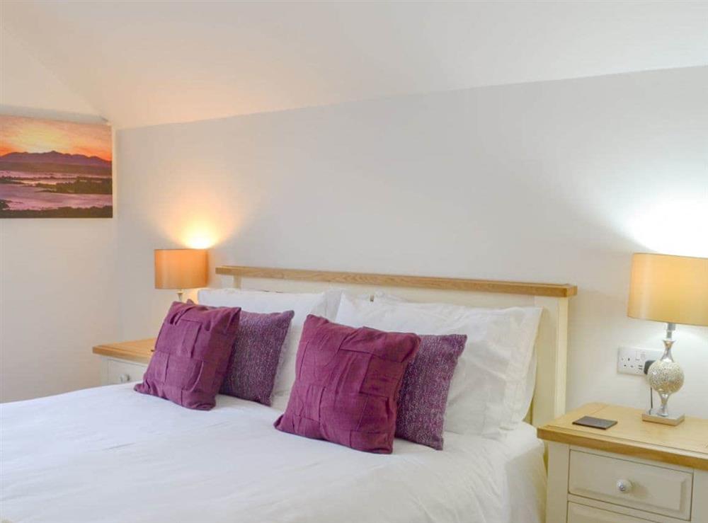 Comfortable double bedroom with king sized bed at Birdsong in Craigton, near Inverness, Highlands, Inverness-Shire