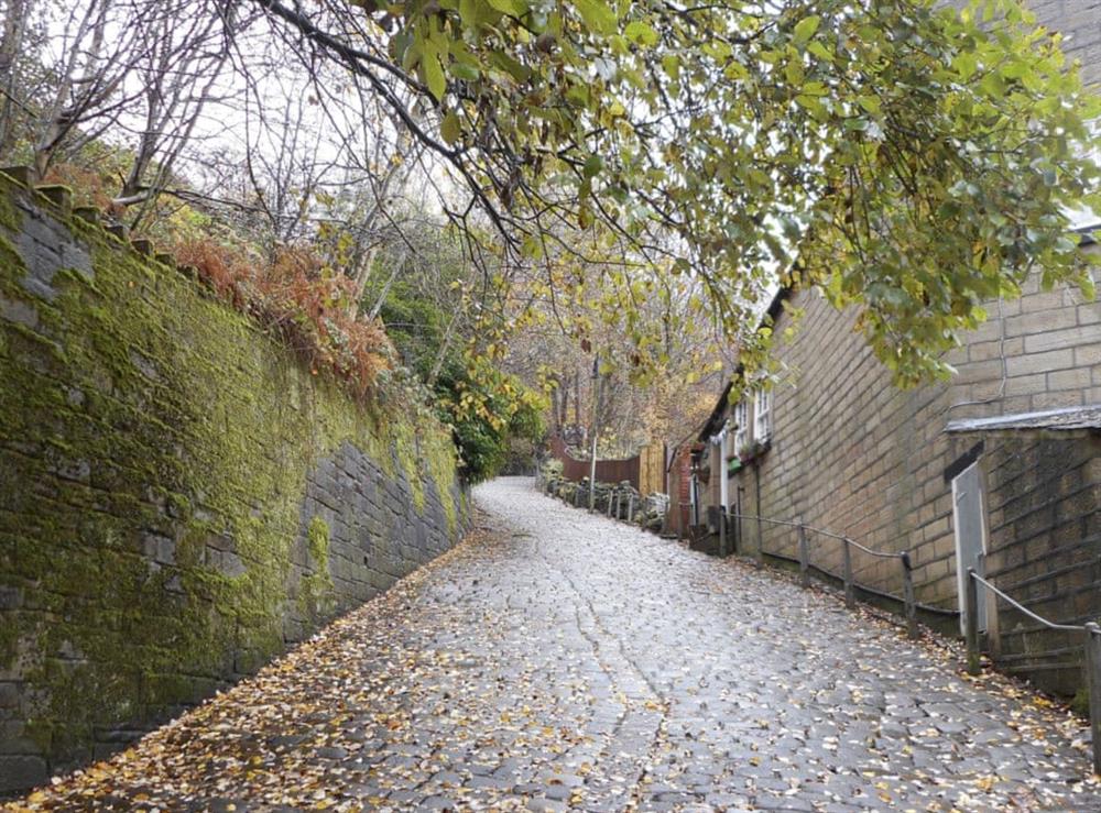 Situated on an old steep cobbled pack-horse road at Birkenhead Cottage in Hebden Bridge, Yorkshire, West Yorkshire