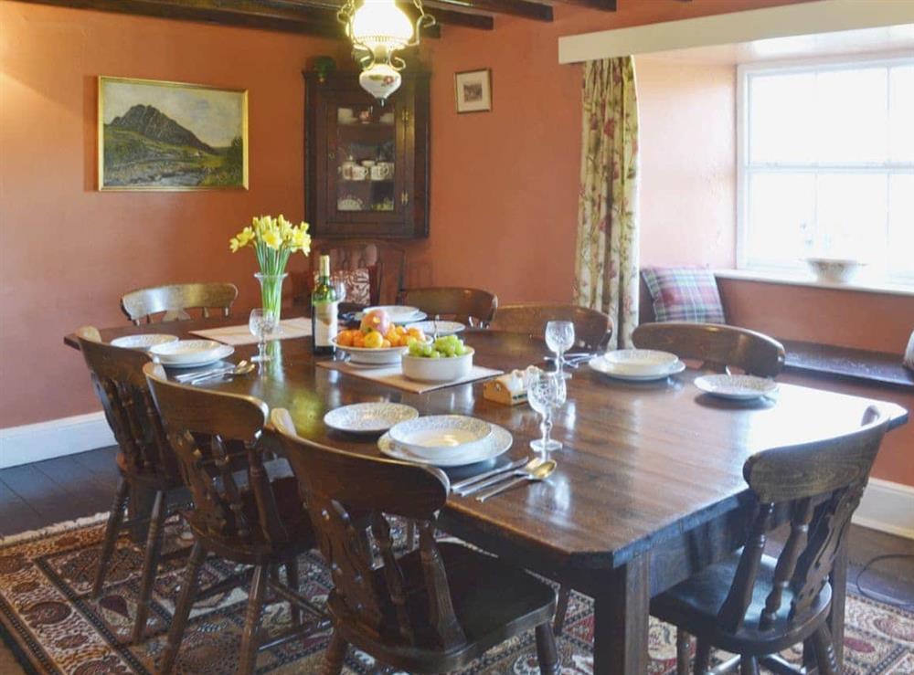 Dining room at Birkerthwaite Farmhouse in Birker Fell, near Eskdale, Cumbria