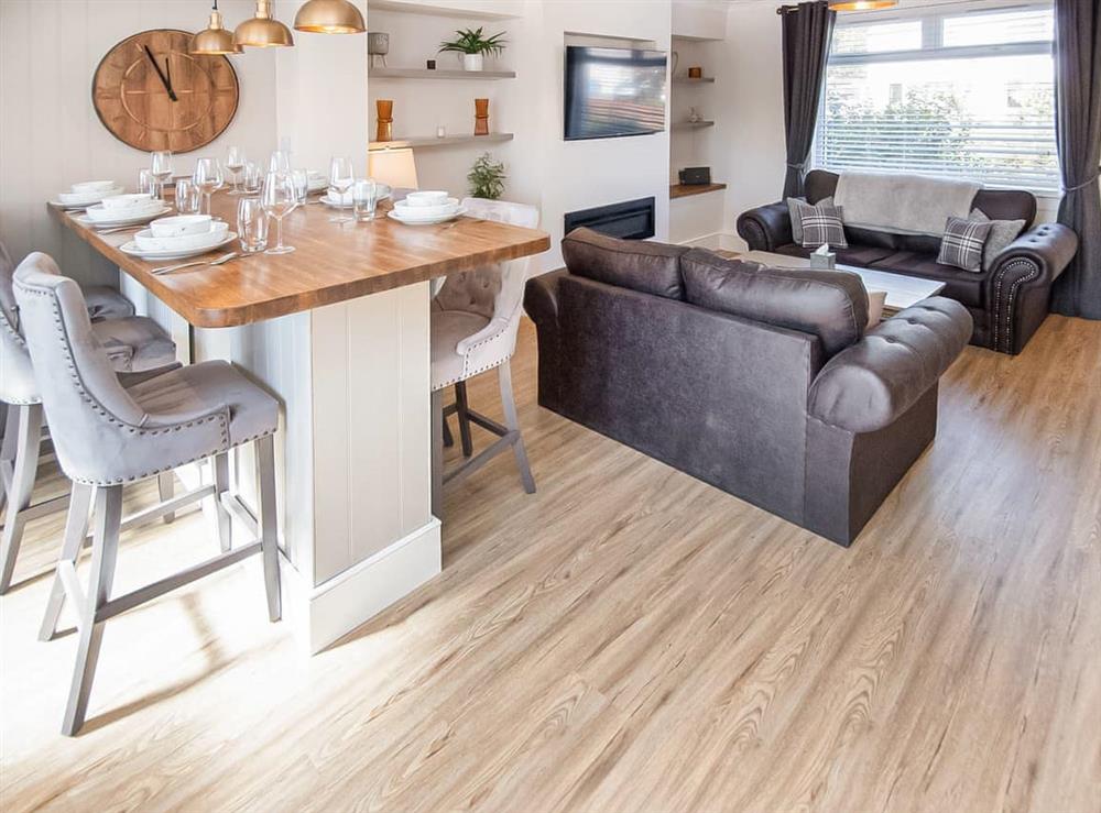 Open plan living space at Bishopfield House in Dornoch, Sutherland