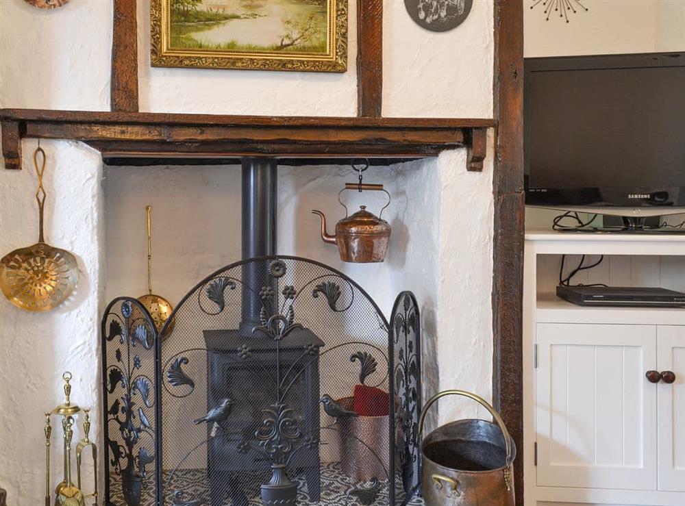 Welcoming living room with wood burner at Bishops Cottage in Bishop Auckland, near Durham, County Durham, England