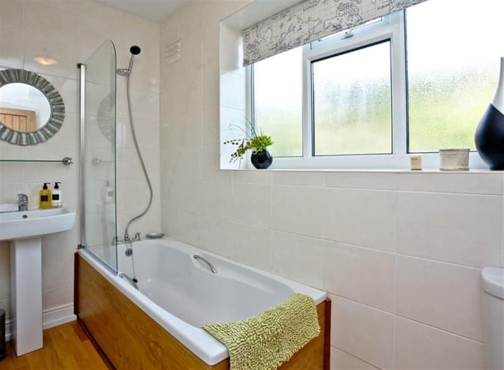 Family bathroom with shower over bath at Bishopsgate in , Torquay