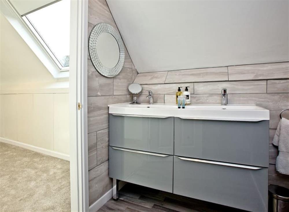 Twin sinks within the en-suite shower room at Bishopsgate in , Torquay