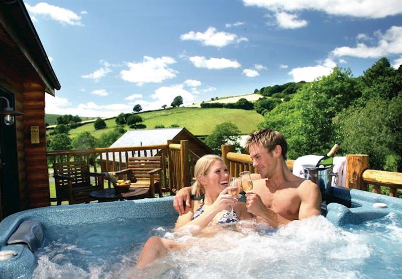 Erie Lodge with a hot tub at Black Hall Lodges in Shropshire