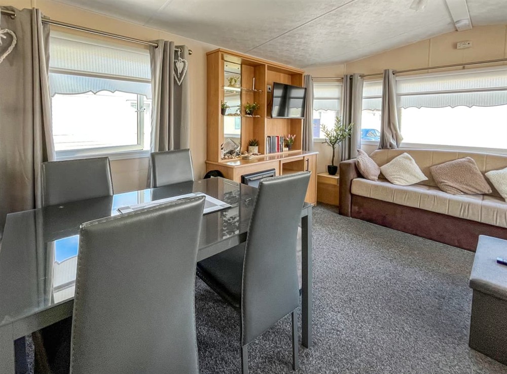 Open plan living space at Black Sheep Retreat in Rhyl, Denbighshire