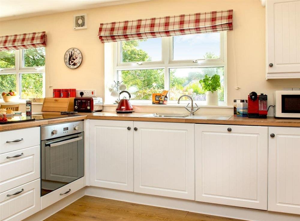 Well equipped kitchen area at Blackberry Cottage in Coads Green, near Launceston, Cornwall
