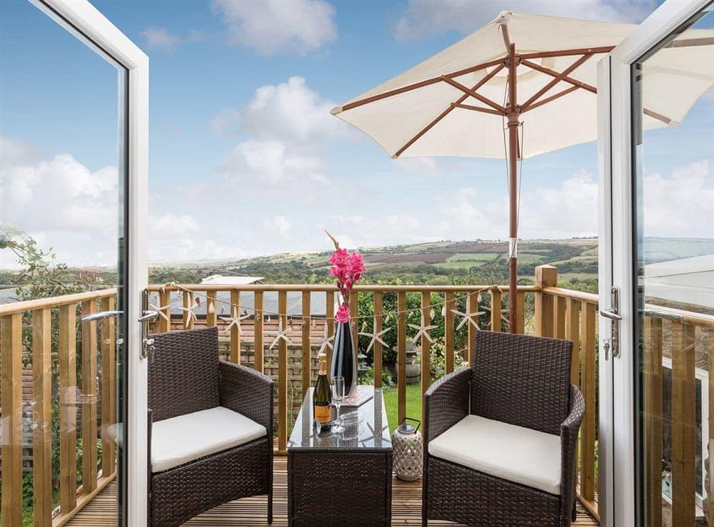 Balcony with lovely views at Blackgill Lodge in Grinkle, near Easington, Cleveland