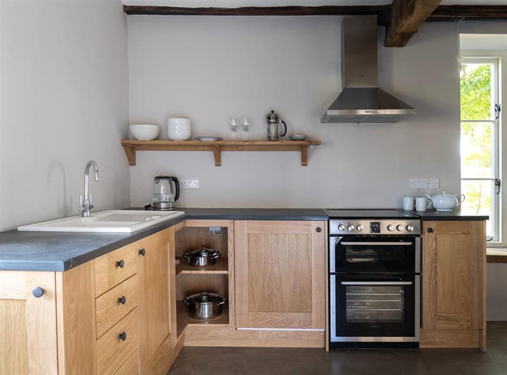Kitchen area at Blackrock Barn in Whitney-on-Wye, near Presteigne, Powys