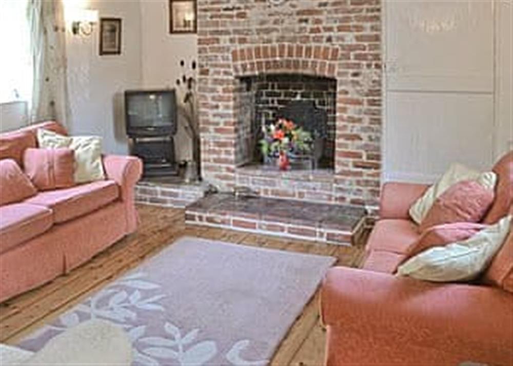 Living room at Blacksmiths Cottage in Stiffkey, Norfolk., Great Britain
