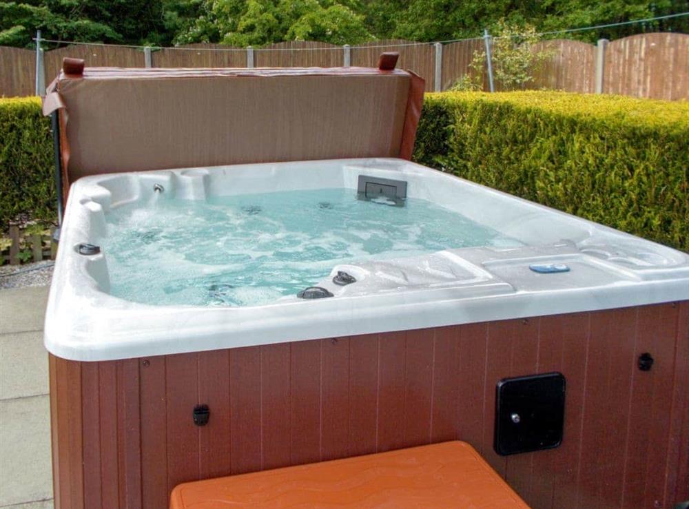 Relaxing private hot tub at Blaeberry Cottage  in Nr. Lockerbie, Dumfriesshire