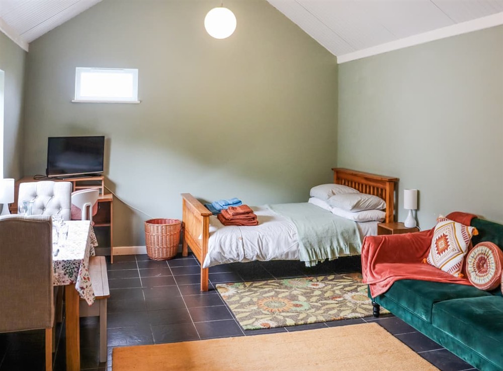 Open plan living space at Blaenffynnon Fach in Clydey, near Llanfyrnach, Dyfed