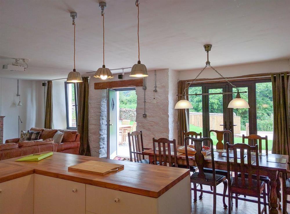 Delightful dining area with French doors to garden at Cherry Cottage, 