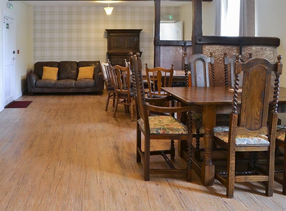 Wood-floored dining room at Blaithwaite Stables, 