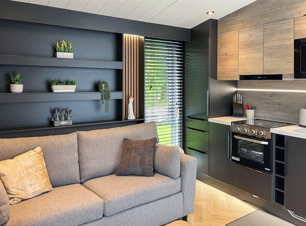 Open plan living space at Blencathra View in Penruddock, near Keswick, Cumbria