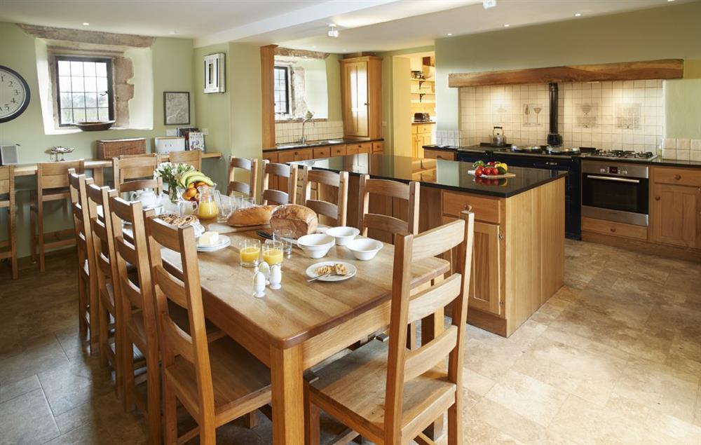 Breakfasting kitchen which leads to utility rooms at Blencowe Hall, Blencowe