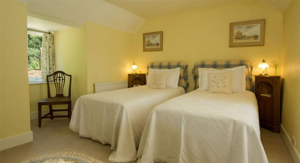 The twin bedroom at Blickling Dairy House in Blicking, Norfolk