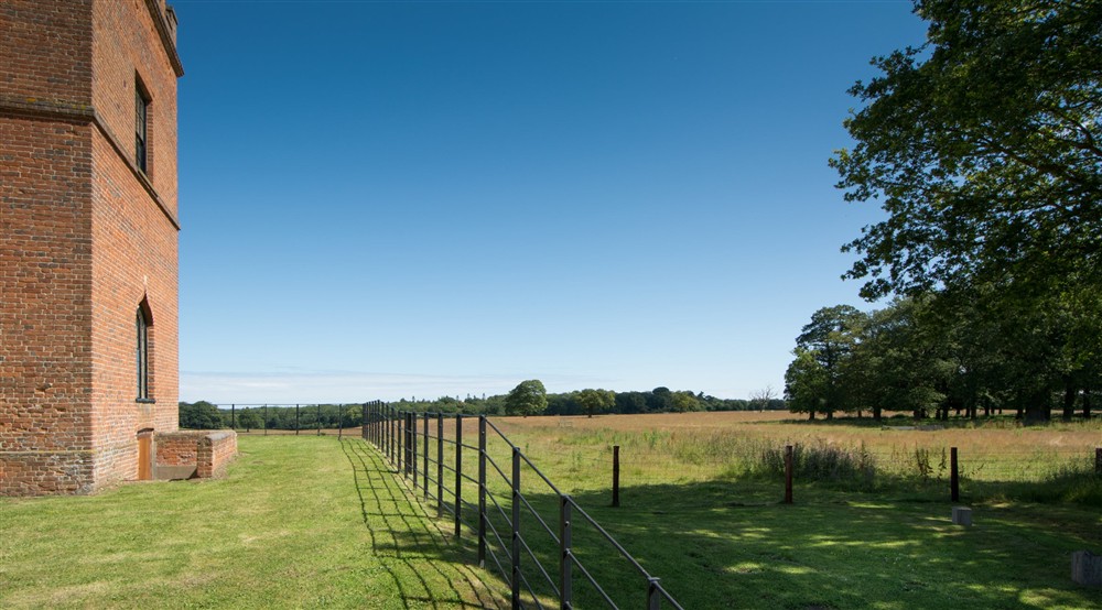 The garden area at Blickling Tower in Blickling, Norfolk