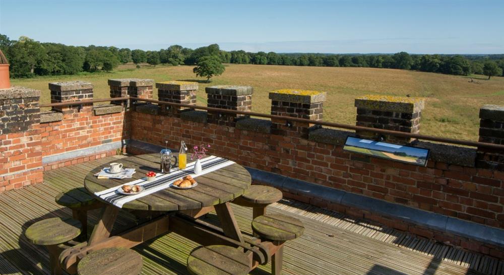 The roof terrace at Blickling Tower in Blickling, Norfolk