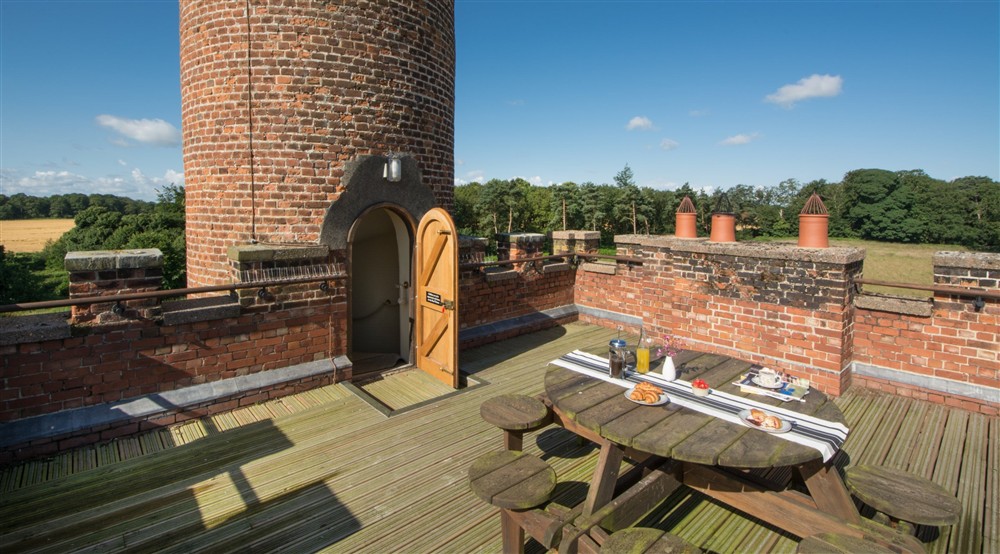 The roof top terrace at Blickling Tower in Blickling, Norfolk