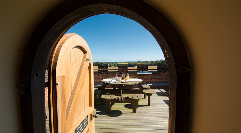 View onto the roof top terrace at Blickling Tower in Blickling, Norfolk