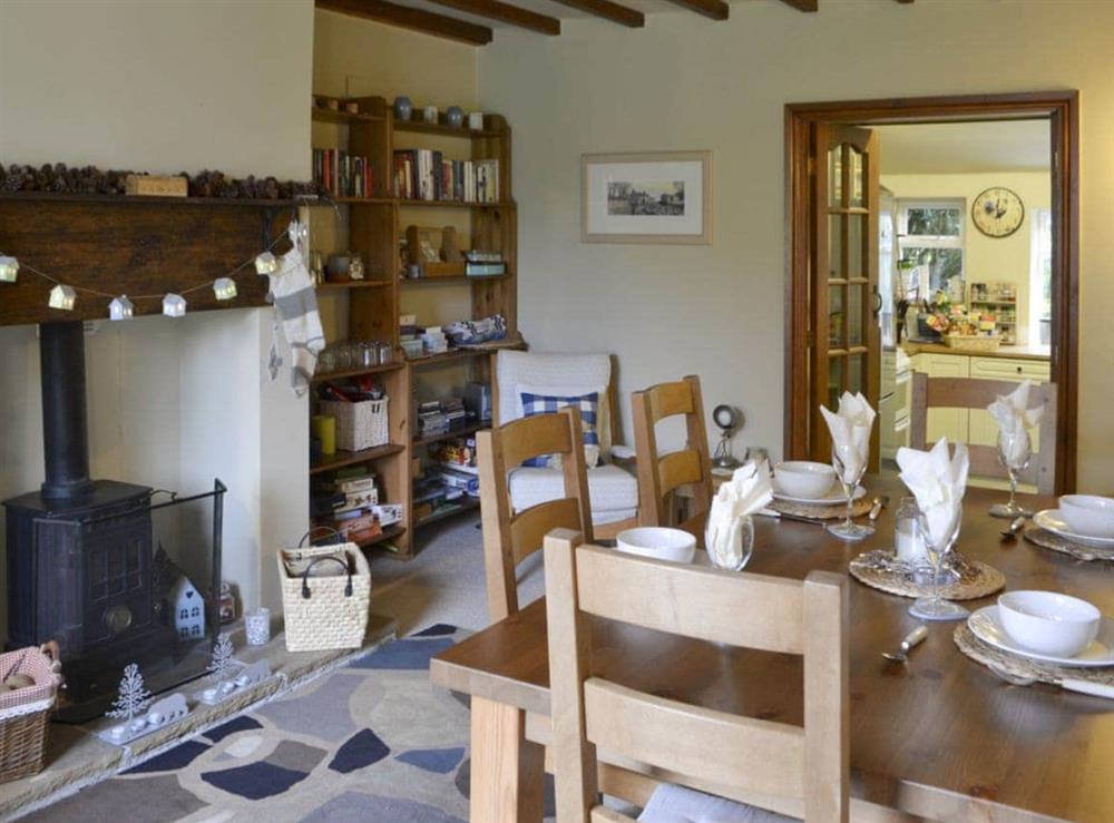 Dining area with wood burner at Blue House Cottage in Elsdon, Northumberland., Tyne And Wear