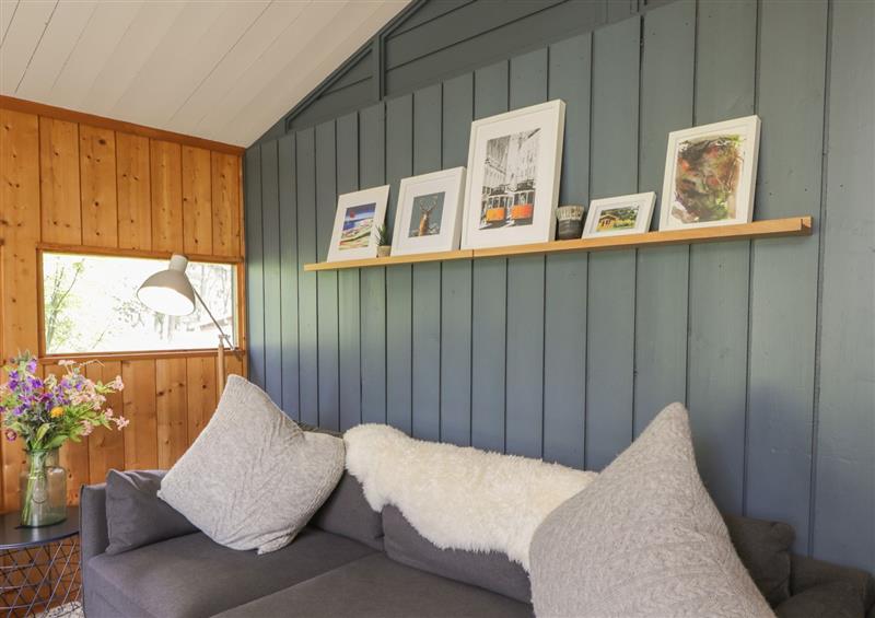 The living area at Blue Pine Lodge, Dornoch