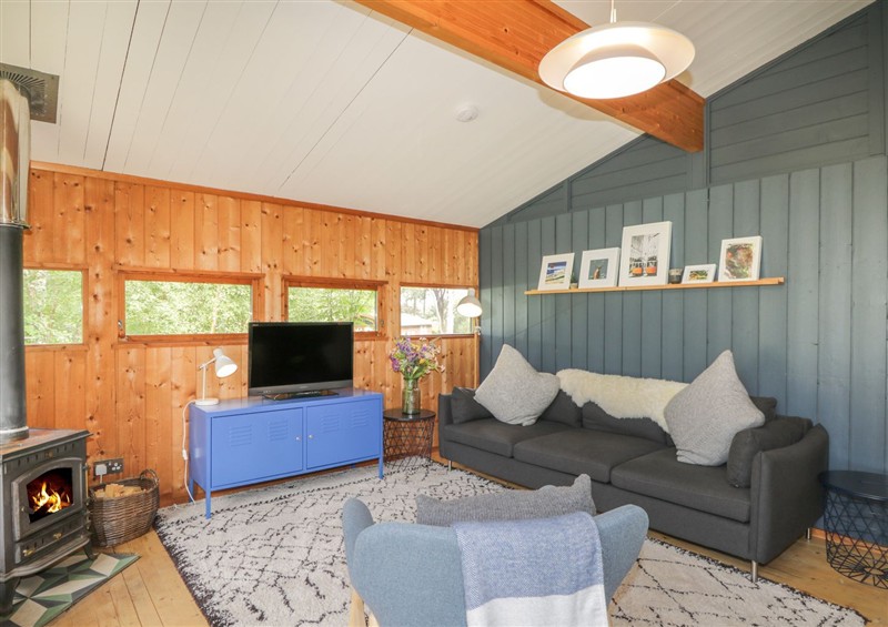 This is the living room at Blue Pine Lodge, Dornoch