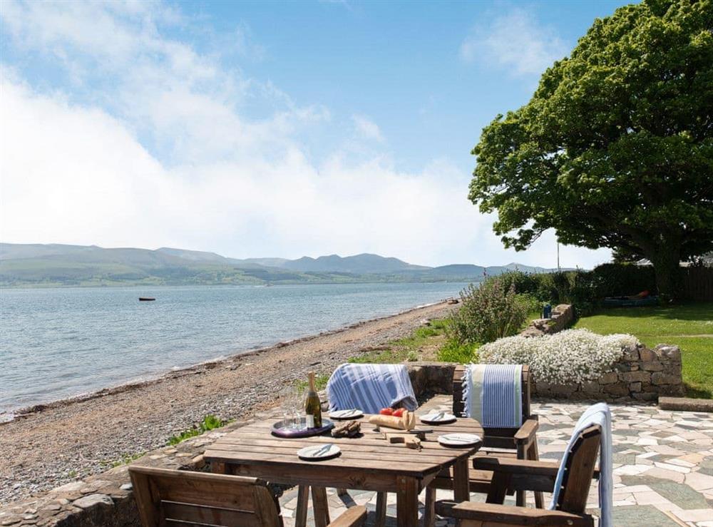 Sitting-out-area at Blue Sails in Llanfaes, Beaumaris, Anglesey., Gwynedd