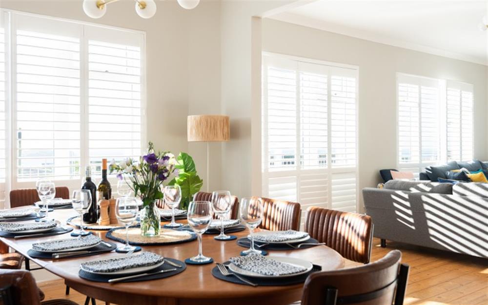 A close up of the dining area  at Blue Shores in Thurlestone